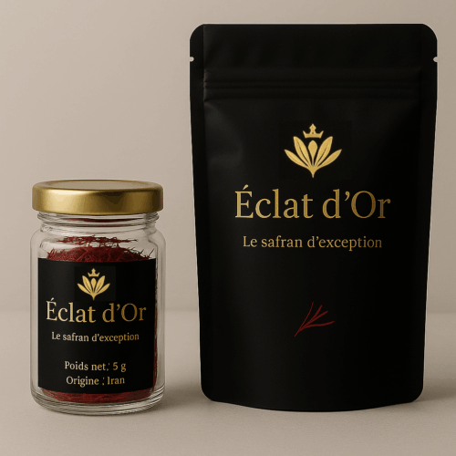 Safran Premium 5g (Catégorie Super Negin - Origine Iran). Avec la marque Éclat d’Or) Safran Premium 5g (Catégorie Super Negin - Origine Iran). Avec la marque Éclat d’Or)